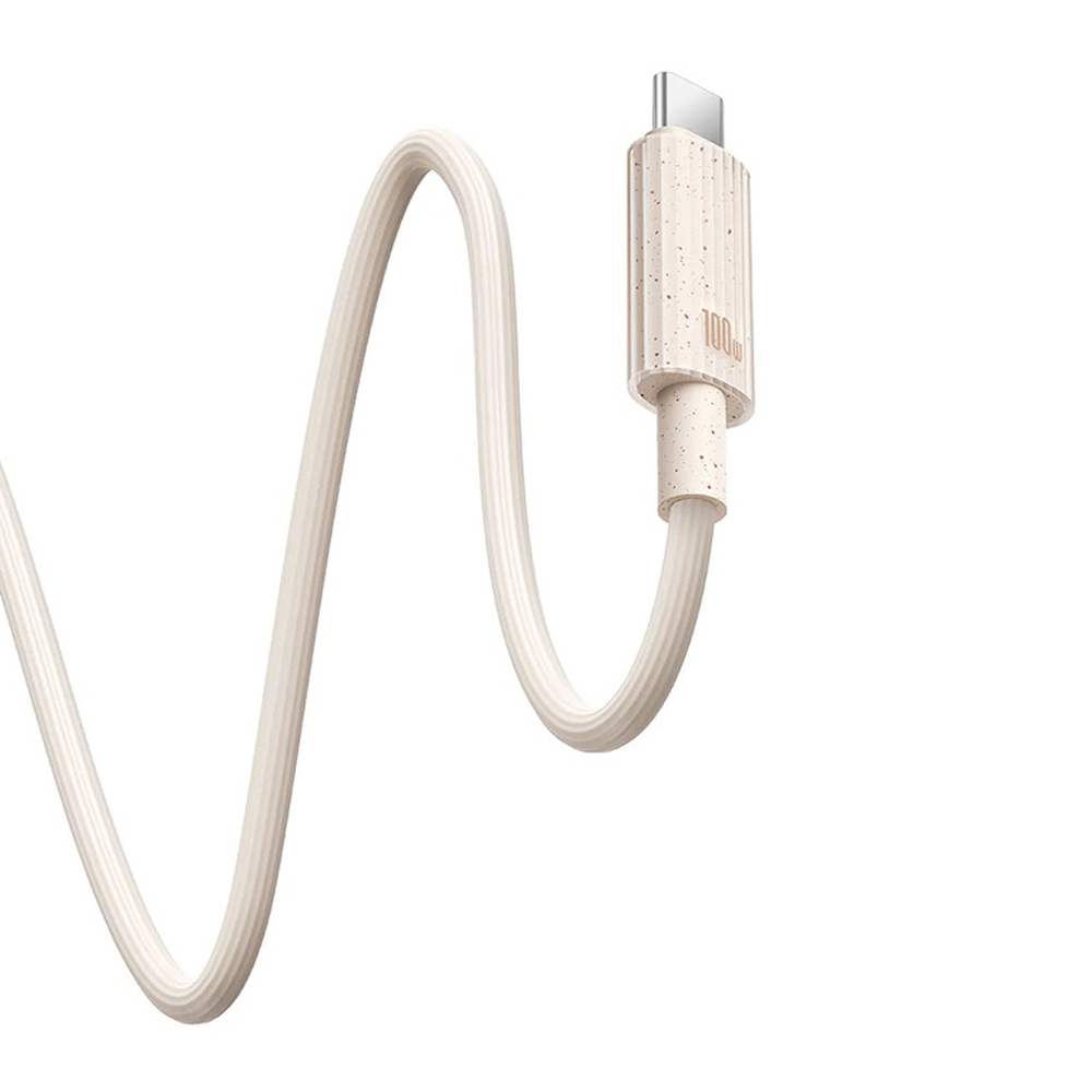 Baseus Cable Habitat Series Type-C to Type-C 5A 100W 1m, Wheat Pink - Image 3