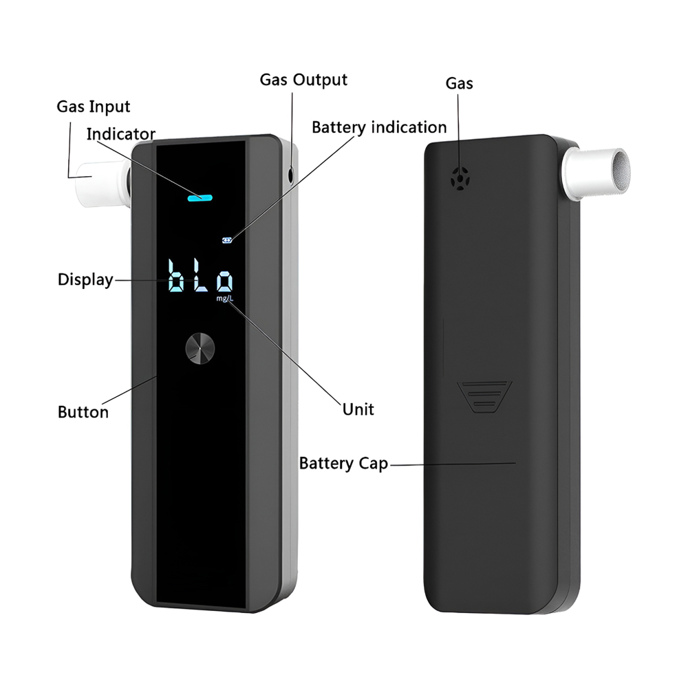 Portable Digital Alcohol Tester Professional AT188, Black - Image 3