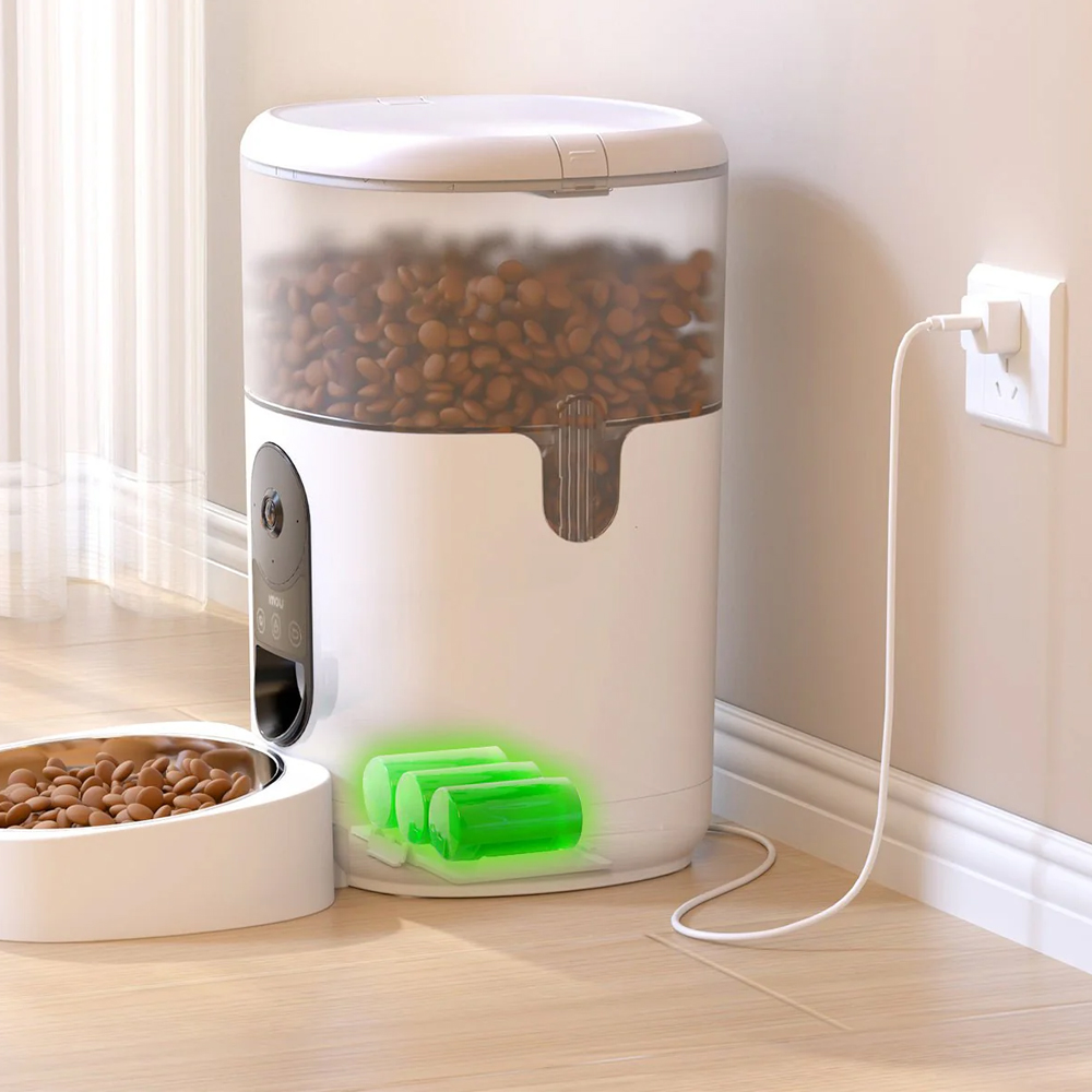 imou Smart Pet Food Feeder 2.5K Panoramic View 4L PF1, White - Image 3