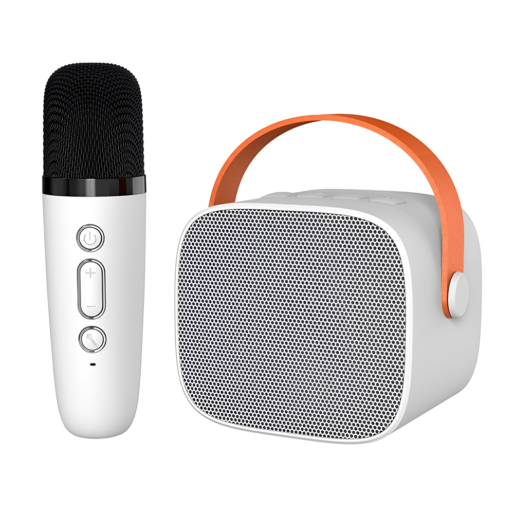 KTV Portable Karaoke Set Microphone and Speaker P2, 6W, White (Damaged Box)