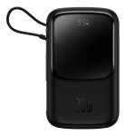 Baseus Power Bank Qpow Pro 10000mAh, 20W PD with cable Type-C 0.3m, Black