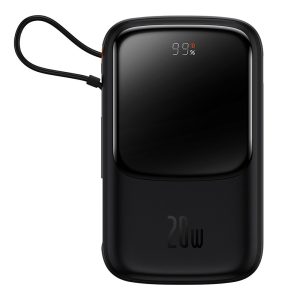 Baseus Power Bank Qpow Pro 10000mAh, 20W PD with cable Type-C 0.3m, Black