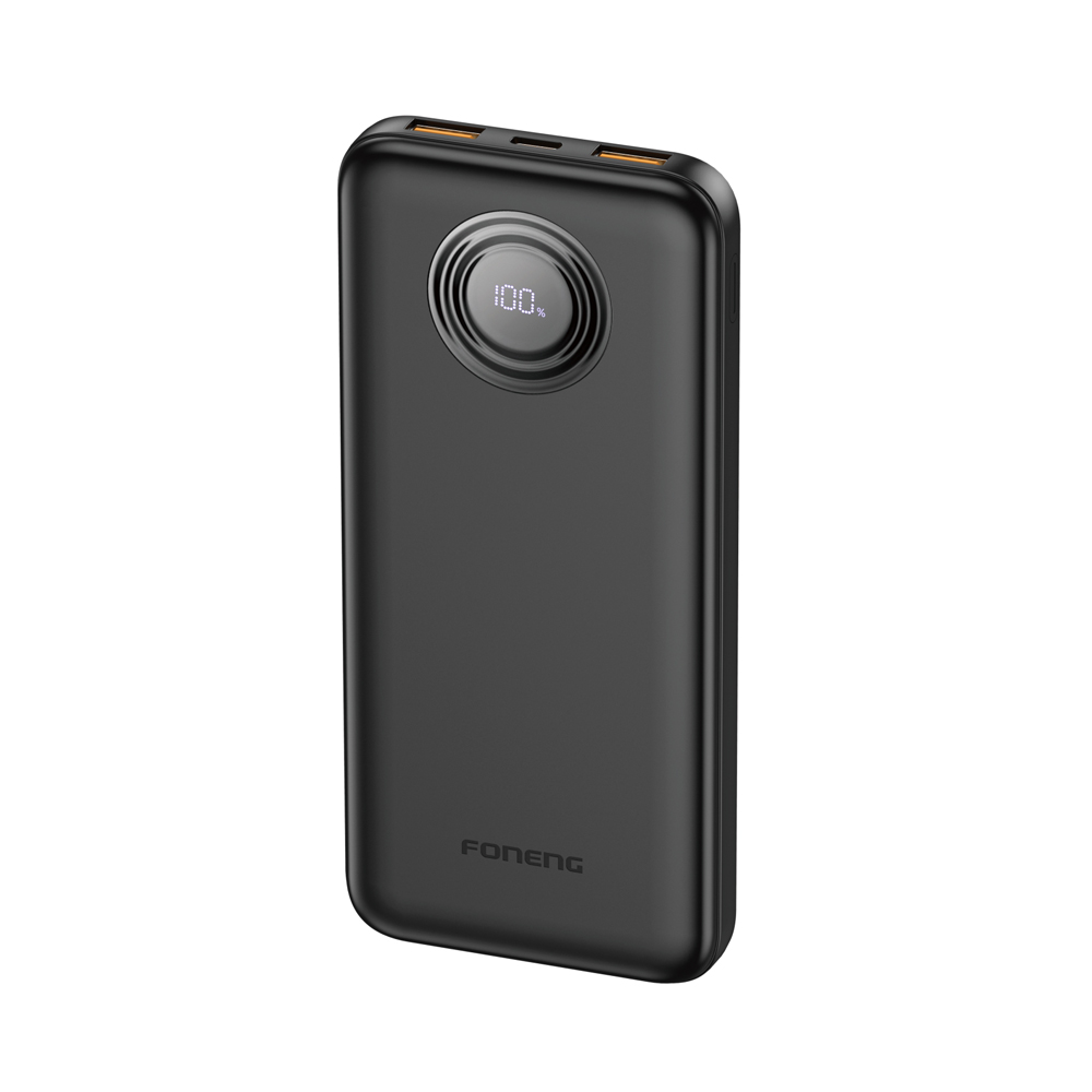 Foneng Power Bank with Digital Display 10000 mAh, 22.5W, Black
