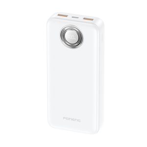 Foneng Power Bank with Digital Display 20000 mAh, 22.5W, White