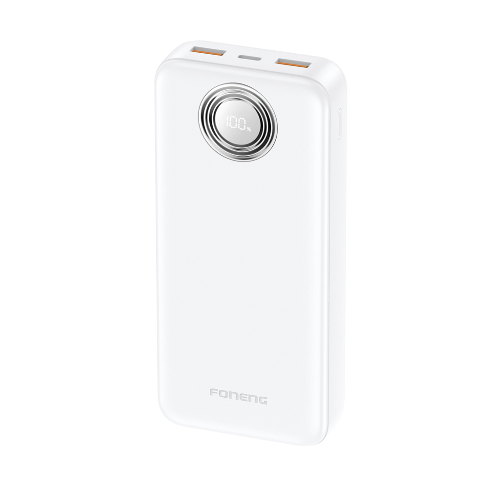 Foneng Power Bank with Digital Display 20000 mAh, 22.5W, White