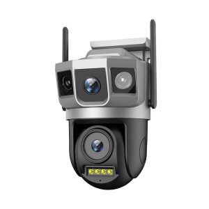 Saikiot CCTV Security Dual Lens Camera V380 Pro 4G Camera 8MP 10X Zoom 4K, Black