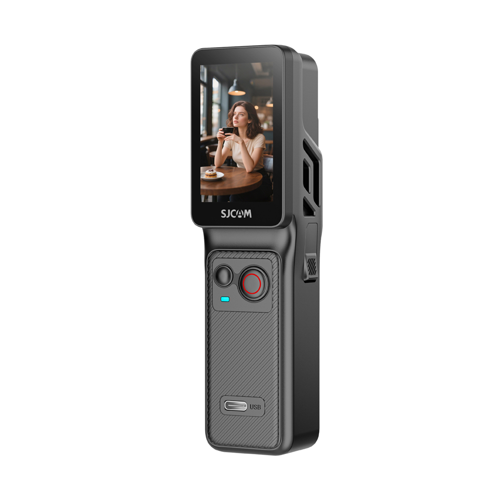 SJCAM Action Camera C400, Sixaxis Gyro Stabilizer, 30m with Waterproof Case, 4K30fps, Screen: 229" rotate touch screen + 13", Black