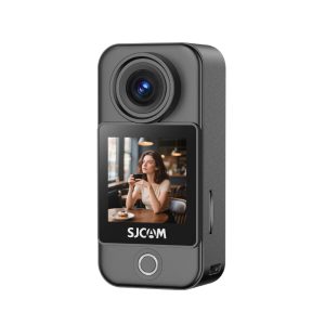 SJCAM Action Camera C400 Pocket, Sixaxis Gyro Stabilizer, Waterproof Case, 4K30fps, Rotate Touch Screen, Battery life: 172 minutes (4K30fps), Black