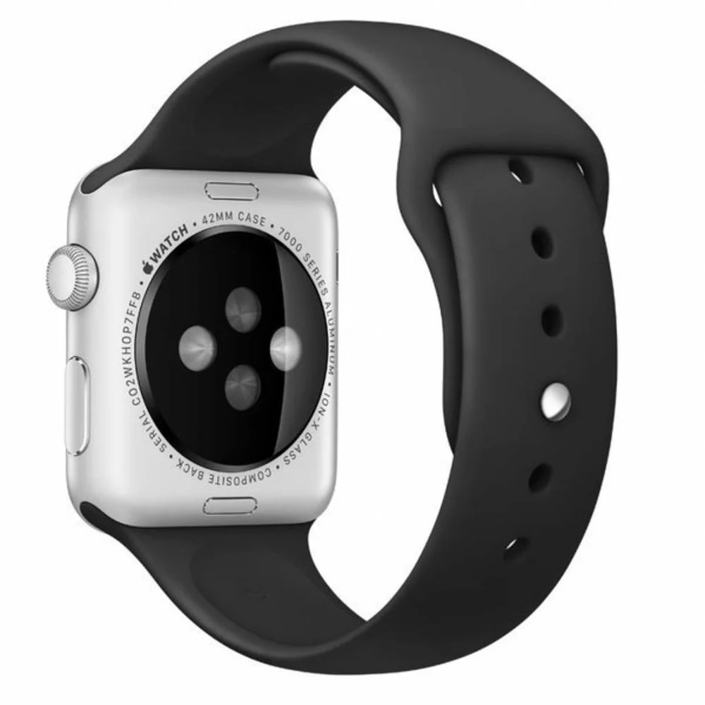 Silicon Apple Watch Strap 38/40/41mm M/L Black - Image 2
