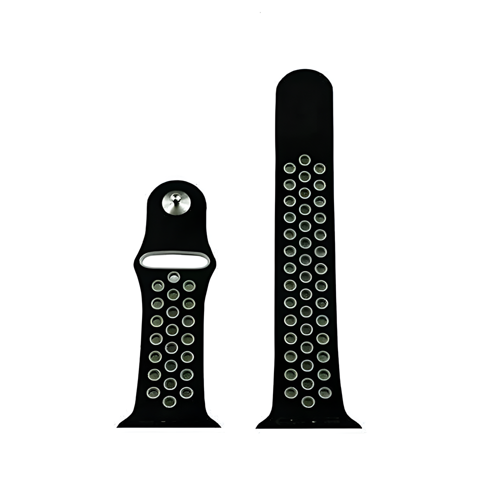 Sport Apple Watch Strap Silica Gel 38/40/41mm M/L Gray Black
