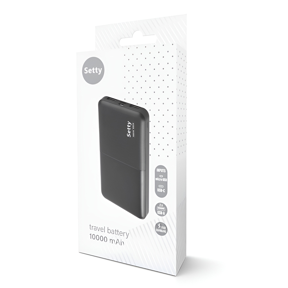 Setty Power Bank 10000mAh 10W SPB-10, Black - Image 2