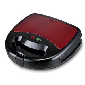 BROCK 4 in 1 Sandwich /Nutlet/ Waffle Maker and Grill SSM6004 RD 750W, Red