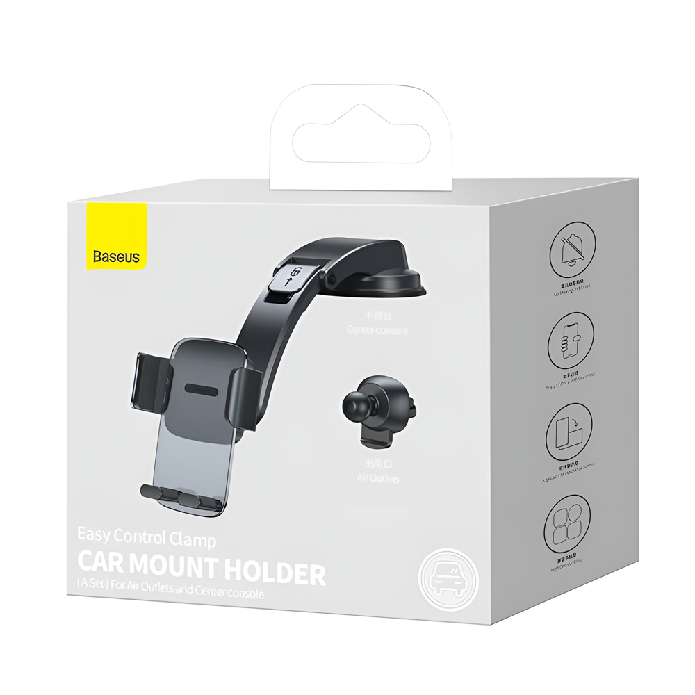 Baseus Car Holder Easy Control Clamp (A Set), Black (Damaged Boxes) - Image 3