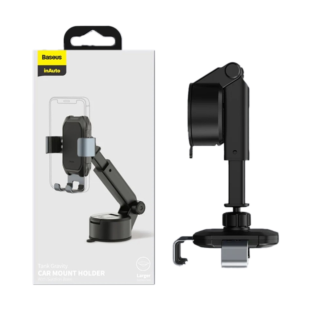 Baseus Car Holder Tank Gravity with Suction Base Tarnish, Black - Image 2