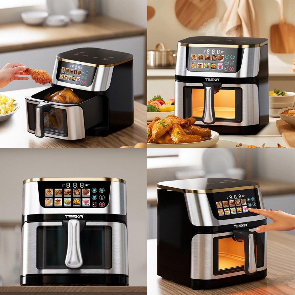 Teska Air Fryer TK-21S-3, Transparent Window, 10L, 1400W, Steel - Image 3