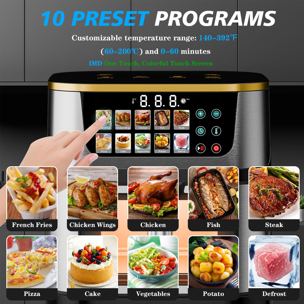Teska Air Fryer TK-21S-3, Transparent Window, 10L, 1400W, Steel - Image 4
