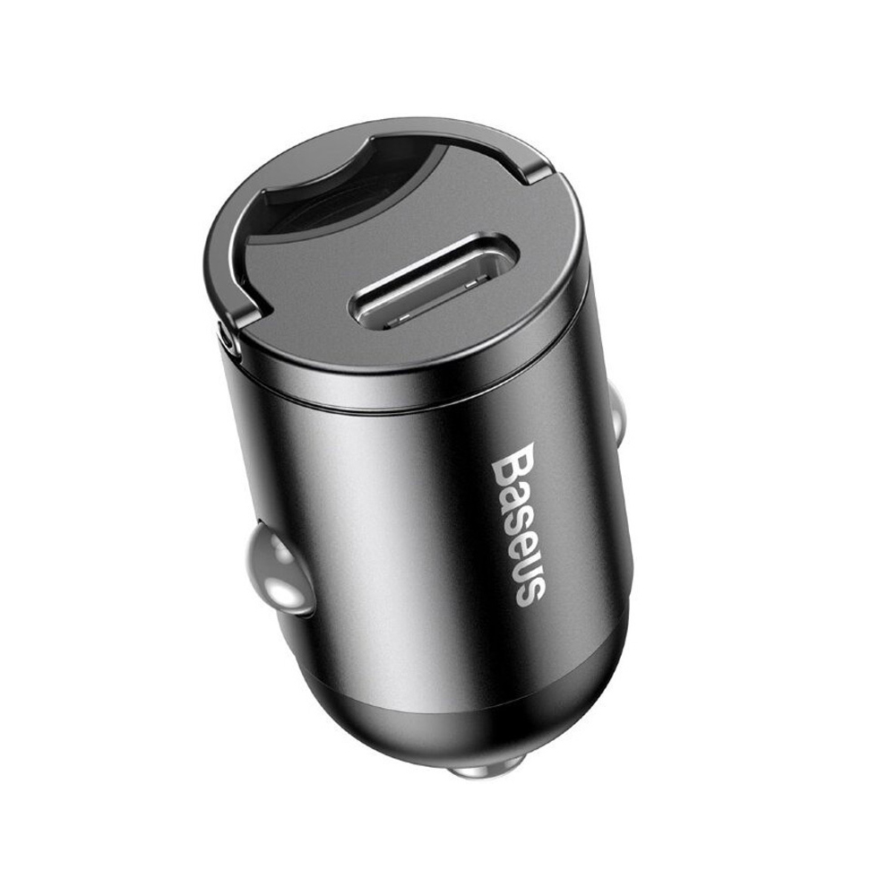 Baseus Car Charger Tiny Star Mini PPS Type-C PD 3.0 + QC 4+ 30W (with Lighting Cable 1m), Gray - Image 2