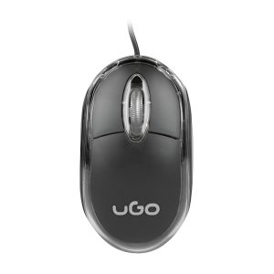 UGO Mouse Simple Wired, 1200 DPI, Optical, Black