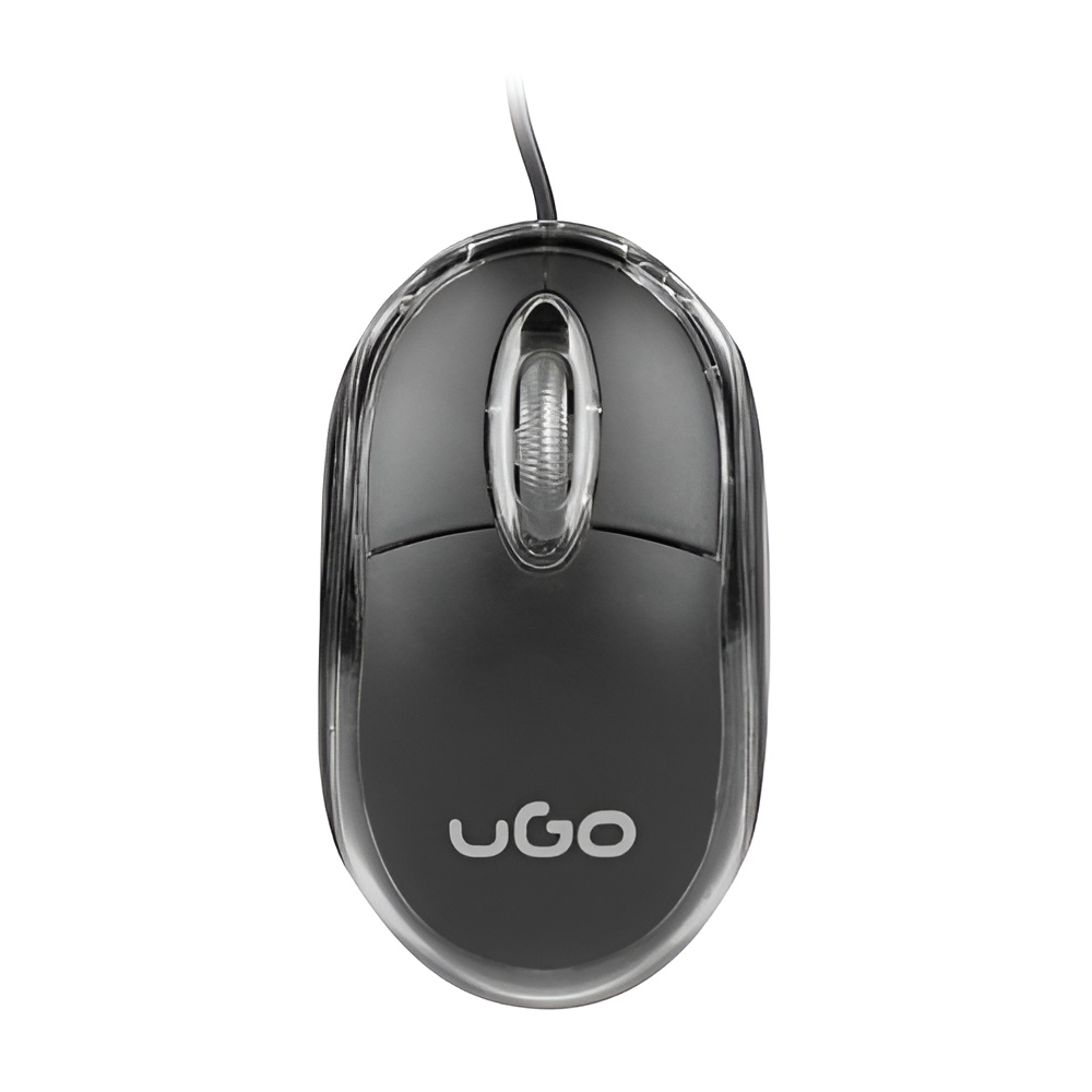 UGO Mouse Simple Wired, 1200 DPI, Optical, Black