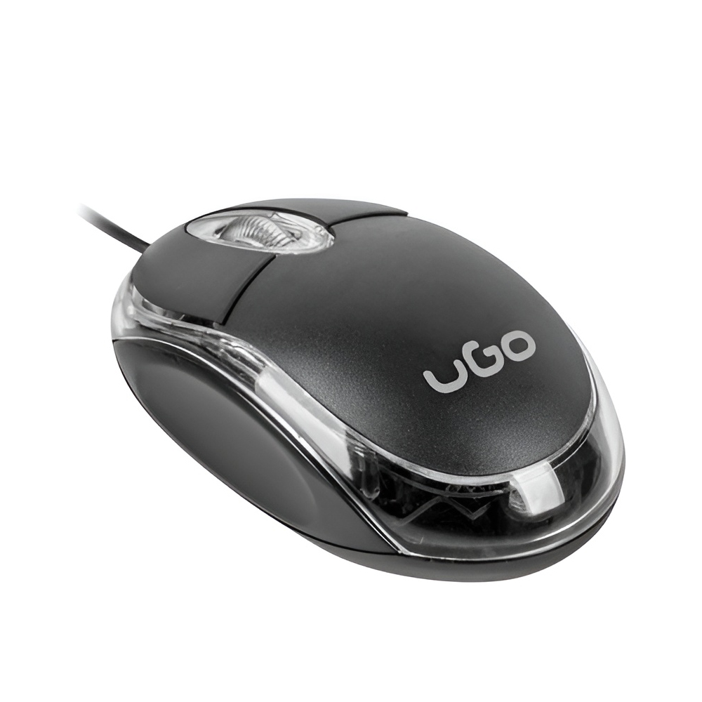 UGO Mouse Simple Wired, 1200 DPI, Optical, Black - Image 2