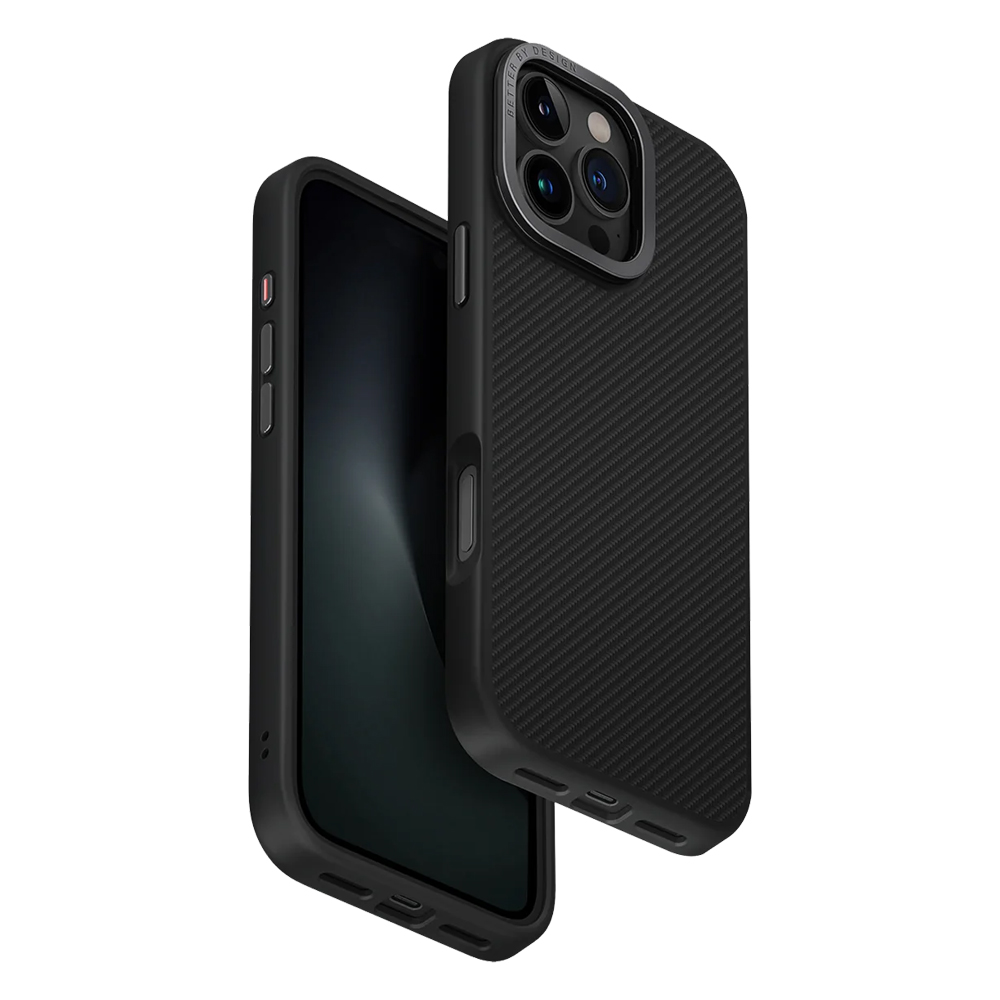Uniq Case Hybrid Keva Max for iPhone 16 Pro with camera stand Carbon, Black