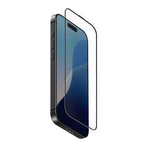 Uniq Glass Screen Protector Optix Vivid Clear for iPhone 16 Plus, Black