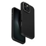 Uniq Case Hybrid Keva Max for iPhone 16 Pro Max with camera stand Carbon, Black