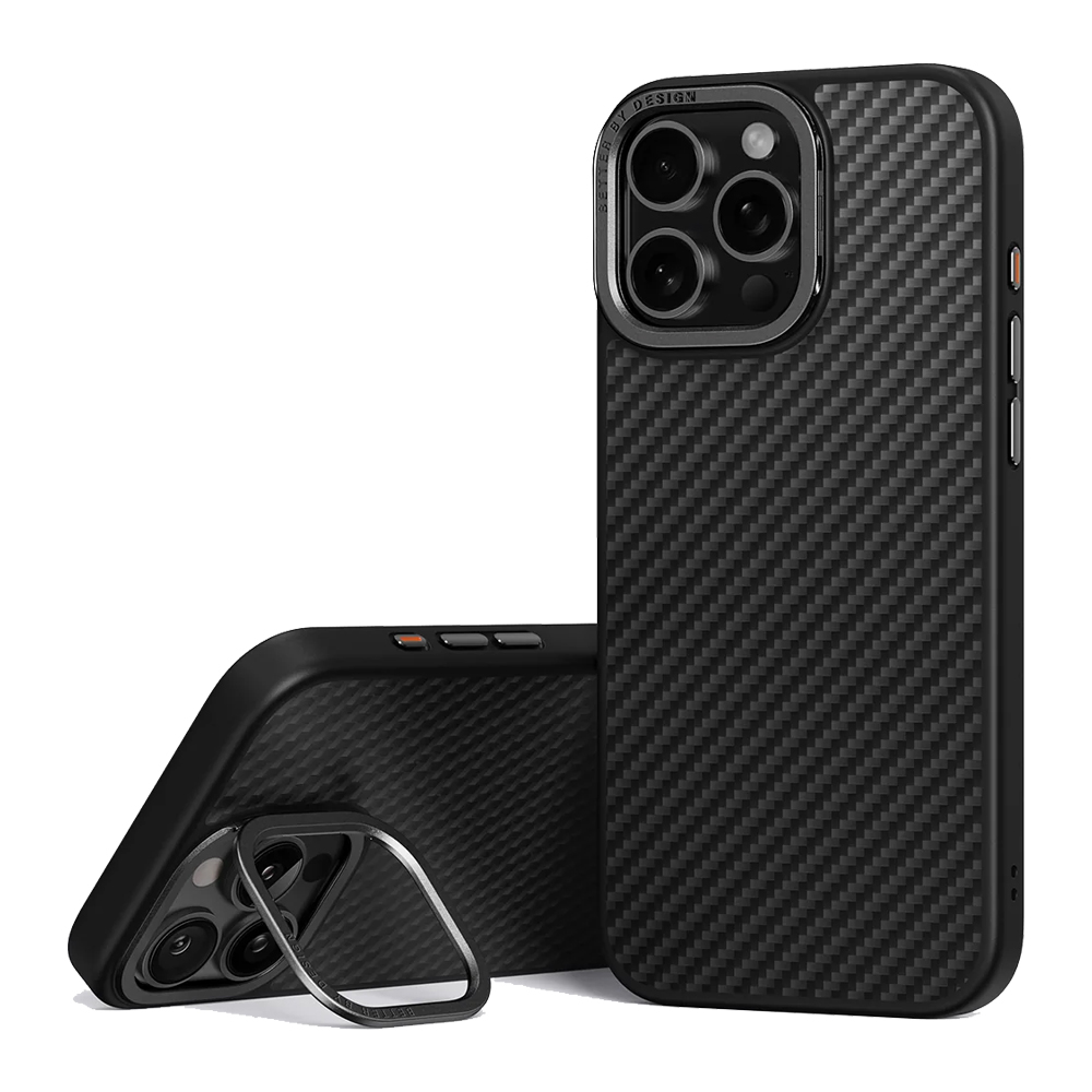 Uniq Case Hybrid Keva Max for iPhone 16 Pro Max with camera stand Carbon, Black - Image 3