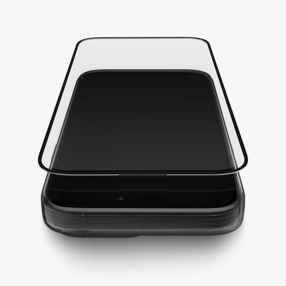 Uniq Glass Screen Protector Optix Vivid Clear for iPhone 15 Plus, Black - Image 3