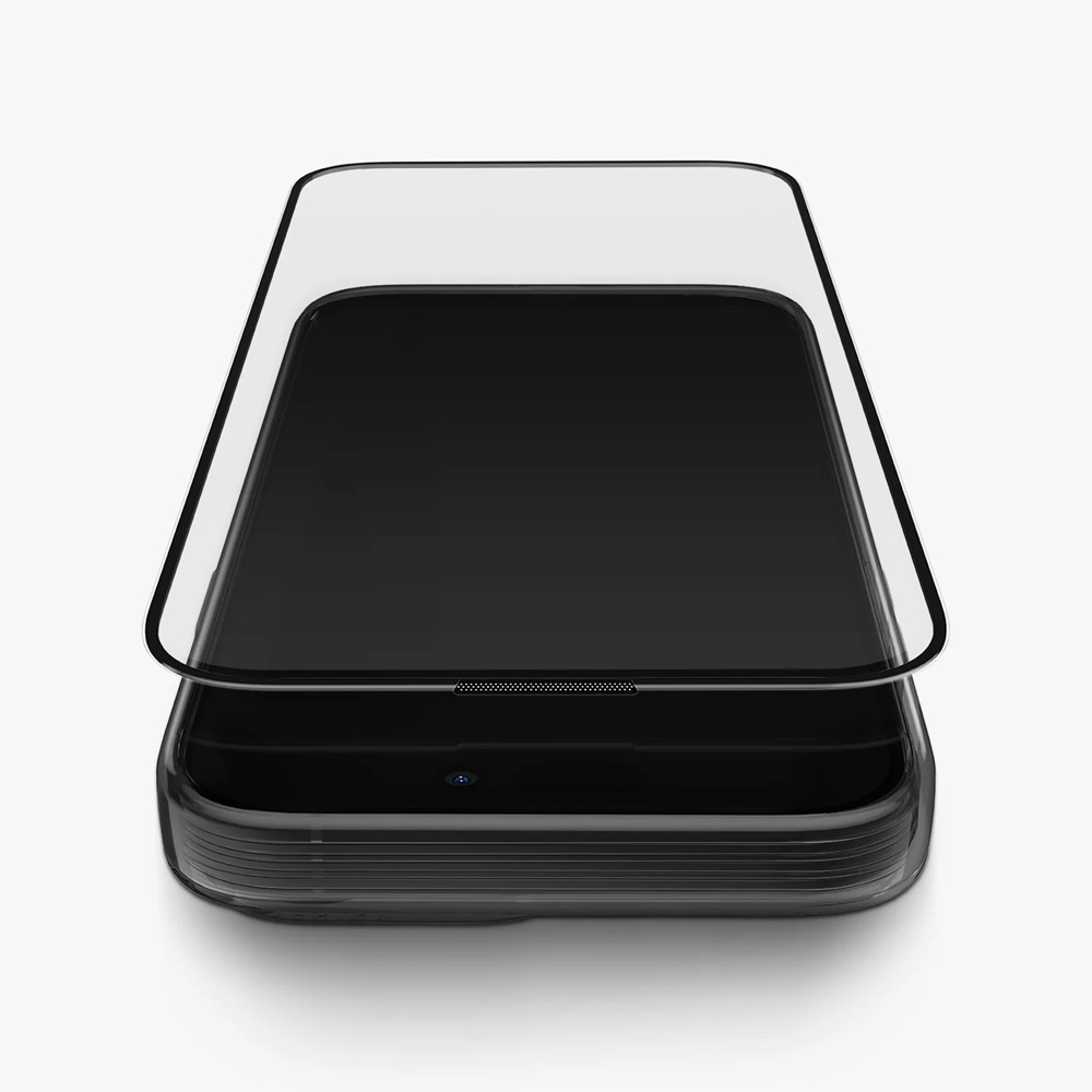 Uniq Glass Screen Protector Optix Vivid Clear for iPhone 15 Pro Max, Black - Image 3