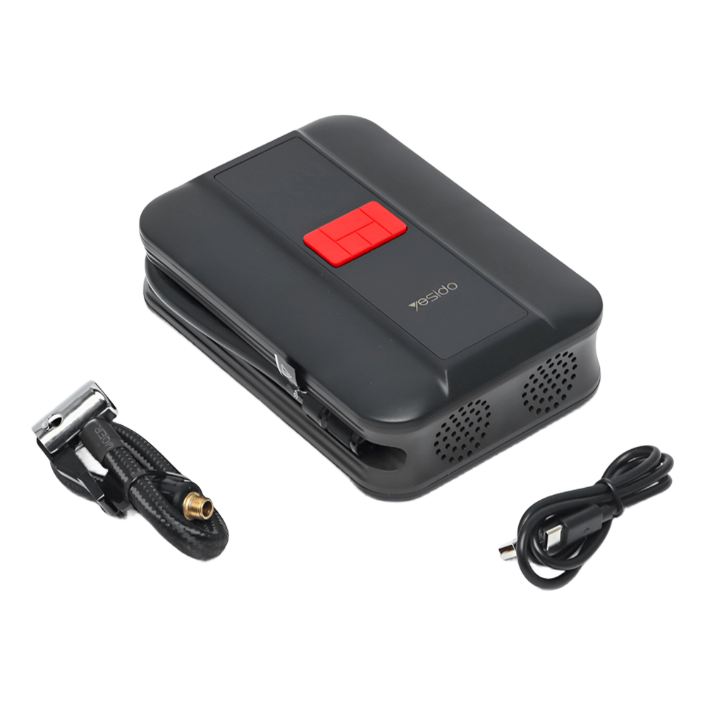 Yesido Air Pump Multifunction 22 cylinders, 2 mins from 2.0 to 2.5 Bar VC04, Black - Image 3