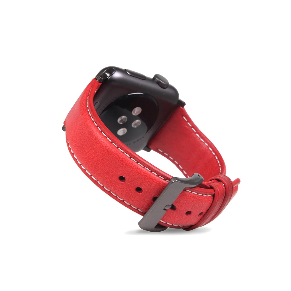 VPG Leader Series Real Leather iWatch Strap 38/40/41mm Red - Image 2