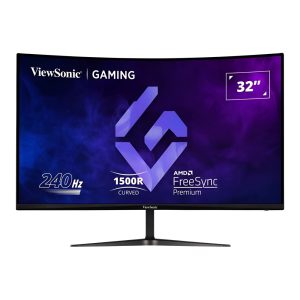 Viewsonic Gaming Led Monitor VX3219-Pc-Mhd 81.28 Cm (32"),Superclear Va Panel, 300 Nits, Full Hd 1920 x 1080 Pixels, 240Hz, 1Ms, 1500R Curve, Dual Spe