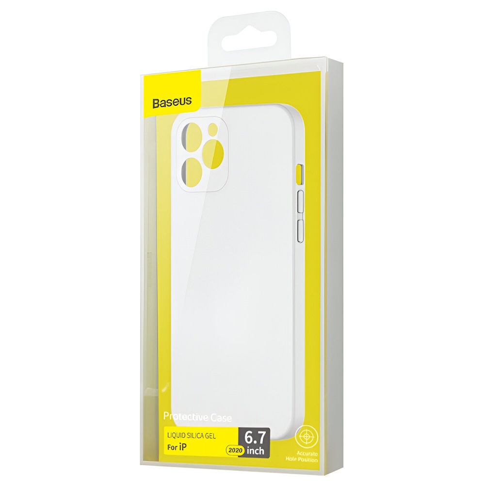 Baseus Case Liquid Silicone Gel Protective iPhone 12 Pro, White - Image 3