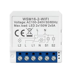 Avatto Smart Light Switch 2 Gang 250W 10A Wi-Fi (Neutral Wire)
