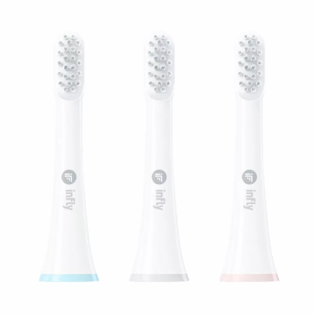 Infly Brush Head P60 3 Pack, Pink/Blue/Grey - Image 2