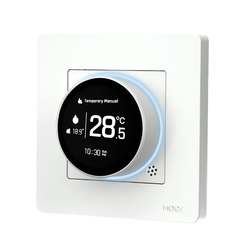 Moes ZigBee Star Ring Smart Thermostat Temperature Controller Electric Floor Heating 16A, White