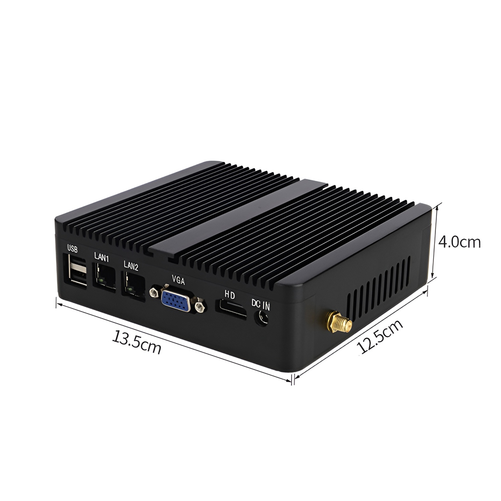 Mini Industrial PC, Celeron N2830 8GB RAM 256GB SSD, Dual Gigabit LAN, 2x COM ports, 6x USB ports, VGA + HDMI, WiFi - Image 3