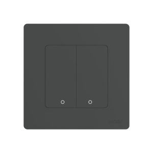 Moes Zigbee Star Ring Smart Push Button Switch 2 Gang (Neutral Optional), Grey