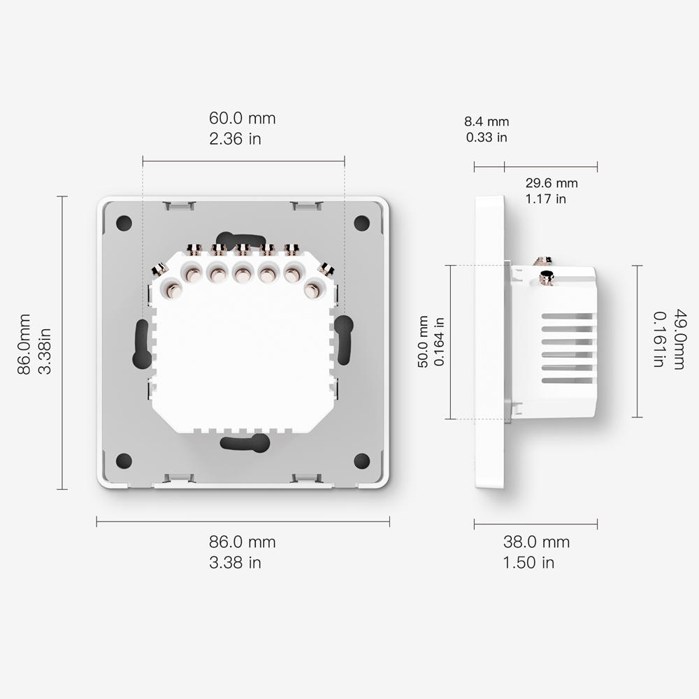 Moes Zigbee Star Ring Smart Push Button Switch 3 Gang (Neutral Optional), Grey - Image 2