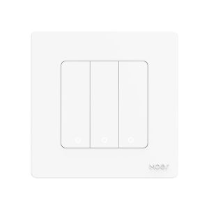 Moes Zigbee Star Ring Smart Push Button Switch 3 Gang (Neutral Optional), White