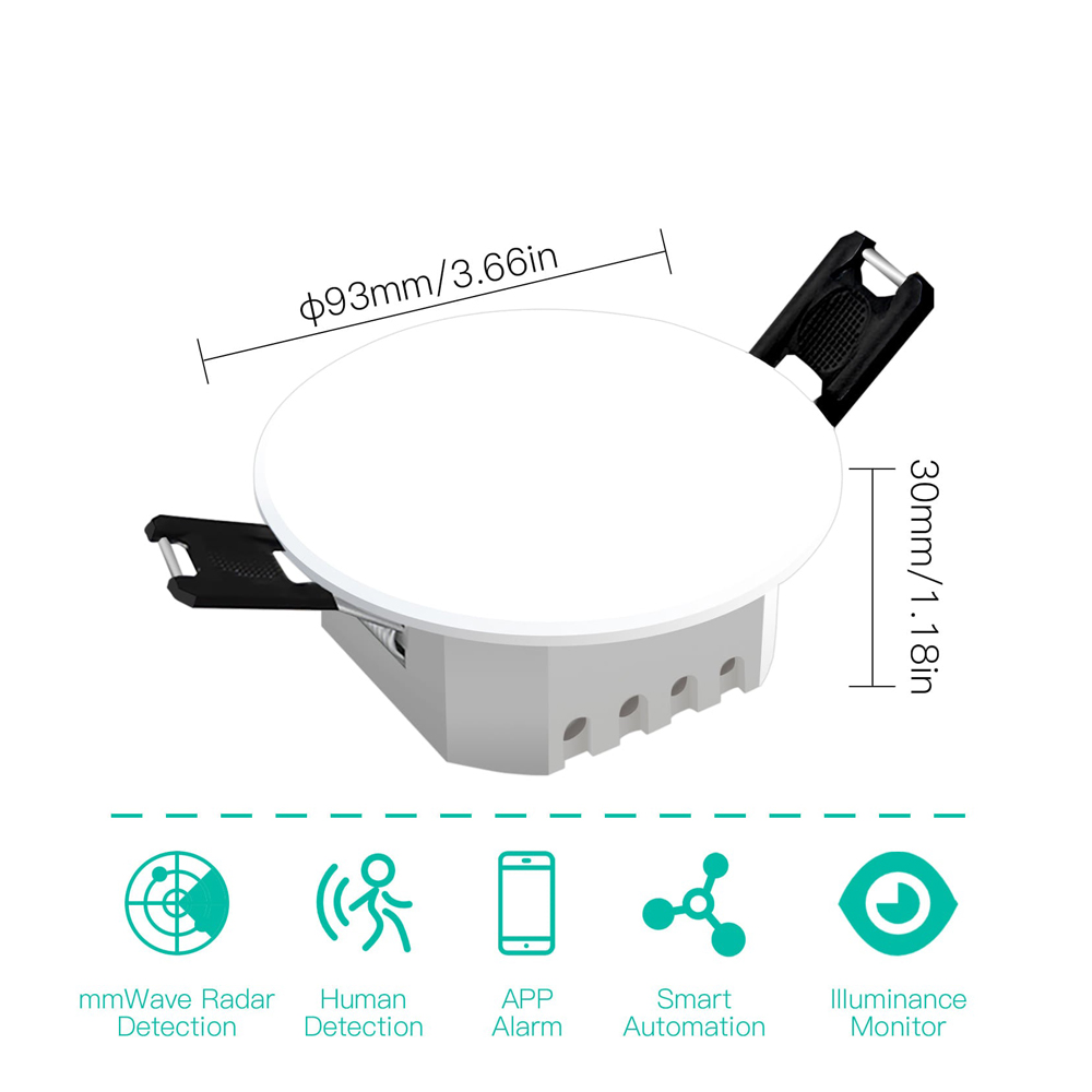Moes ZigBee Smart Human Presence Detector, PIR mm Wave Radar Detection, Sensor Ceiling Mount - Image 2