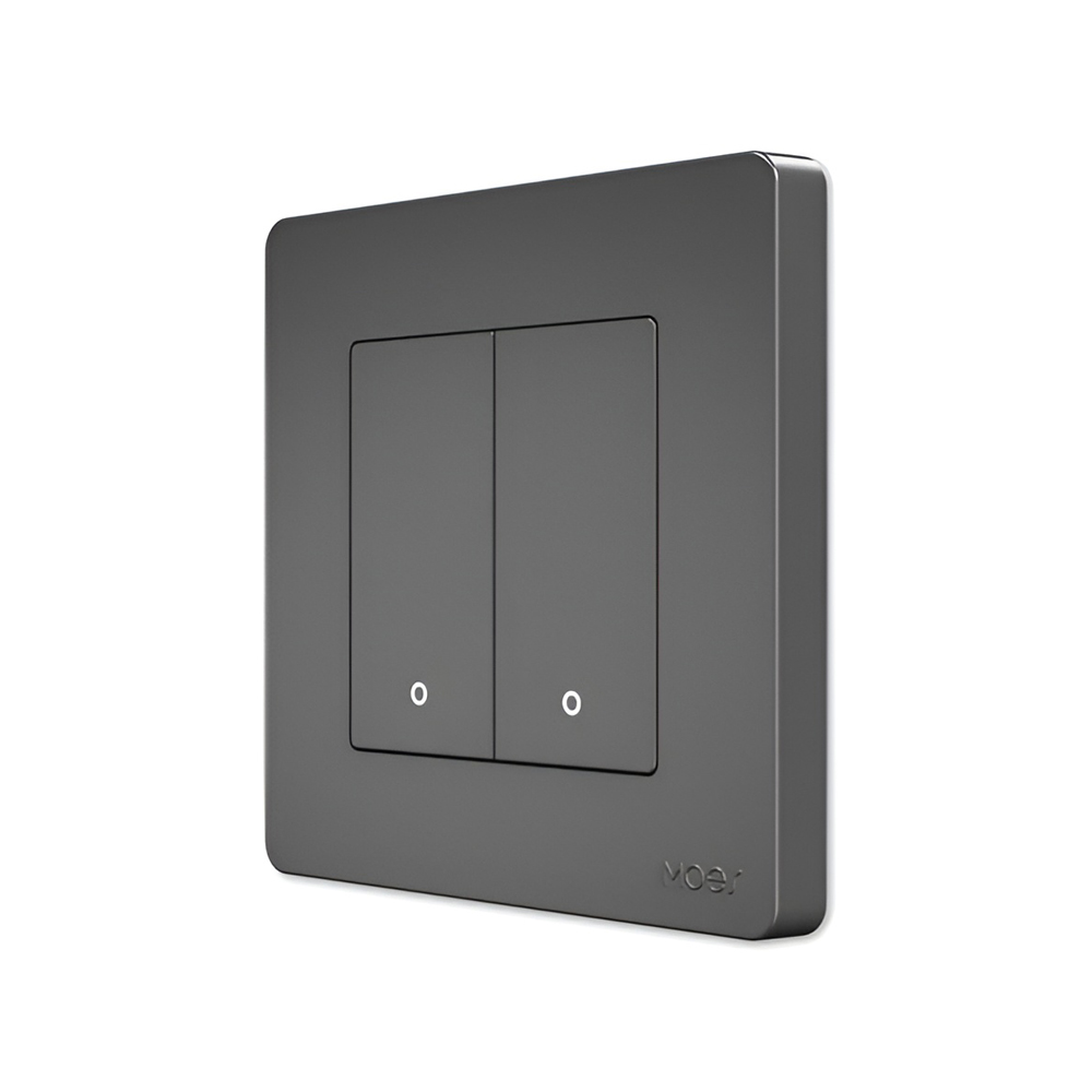 Moes Zigbee Star Ring Smart Push Button Swicth 2 Gang CR2032, Grey - Image 2