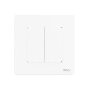 Moes Zigbee Star Ring Smart Push Button Swicth 2 Gang CR2032, White