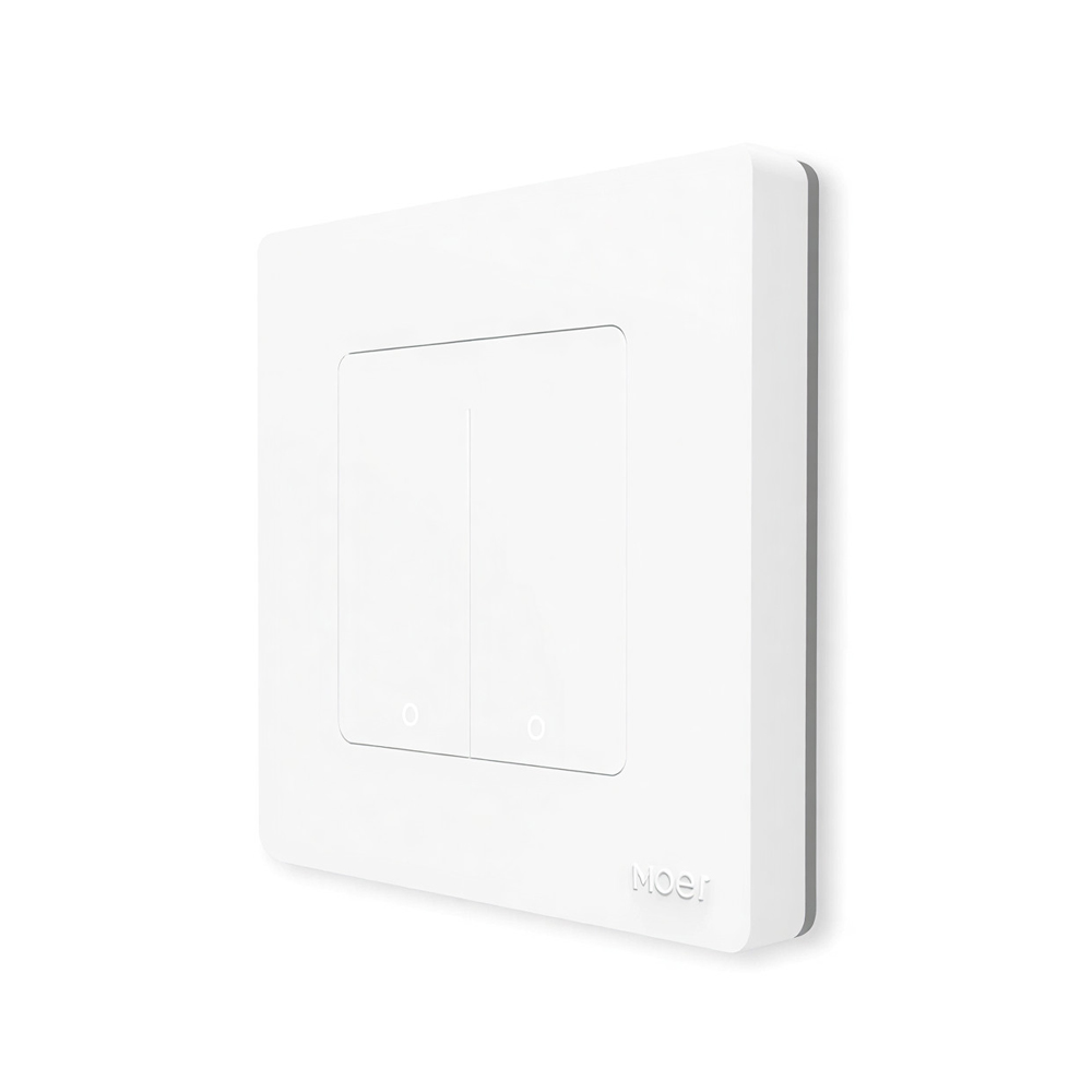 Moes Zigbee Star Ring Smart Push Button Swicth 2 Gang CR2032, White - Image 2